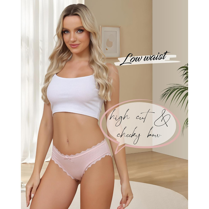 Жіноча бавовняна білизна Levao: комплект трусиків-сліпів, бра-хіпстерів, 6 кольорів, S-XXL