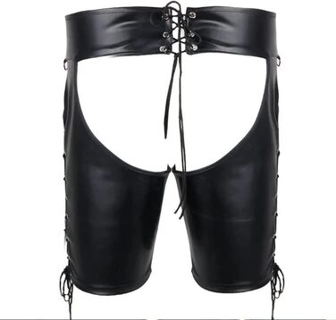 Боксери-шорти з еластичної шкіри (PU) для клубів та еротичних вечірок, чорного кольору, розмір XL