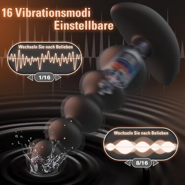 Вібратор анальний для початківців Yivans з пультом дистанційного керування, 16 режимів, тиха робота, для жінок та пар