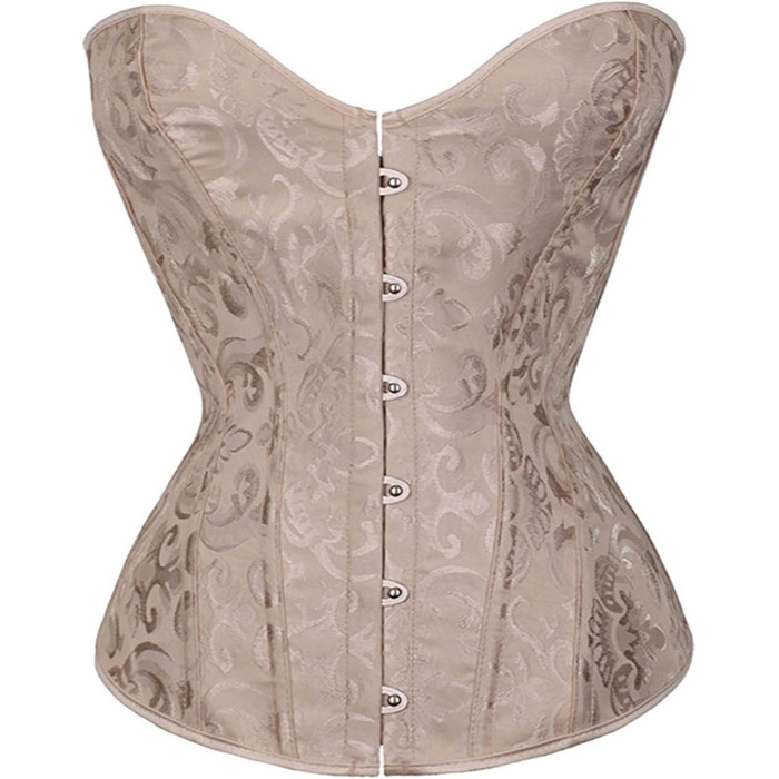 Корсаж CSKJ для жінок: корсетний топ готичний, вінтажний, принцесовий, для повних грудей, зручний, для весілля, карнавалу, костюмів (A08_Білий, A09_Хакі, 5XL)