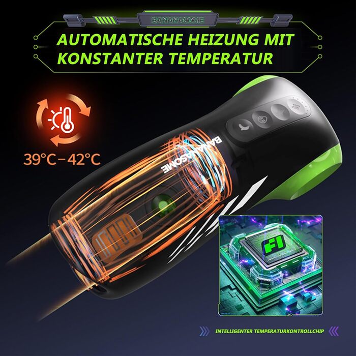 Електричний мастурбатор для чоловіків, бездротовий, з підігрівом та 12 ступенів електростимуляції та 10 вібраційних режимів