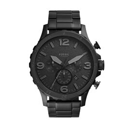 Чоловічий годинник Fossil Nate Chronograph, кварцовий механізм, ремінець зі сталі або шкіри (темно-сірий)