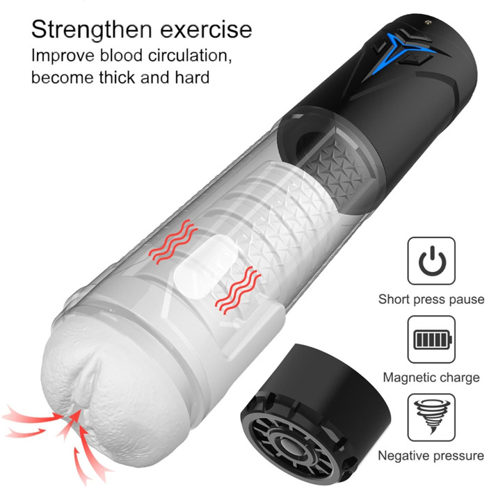 Електричний мастурбатор для чоловіків, чаша з режимами всмоктування, секс-іграшка, автоматичний мастурбатор з 3D силіконовою вагіною