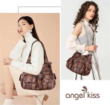 Жіноча сумка-шопер Angel Kiss через плече (Tote-Hobo-Crossbody), коричнева, модель 5739-1