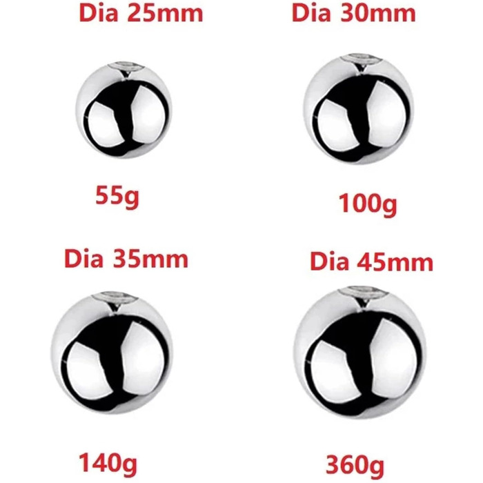 Сталевий Ball-Stretcher Hrekssi з металевими кульками (2 шт.) - кільце для статевих органів, CBT, вага для яєчок, тренажер для покращення ерекції, для чоловіків, 25 мм