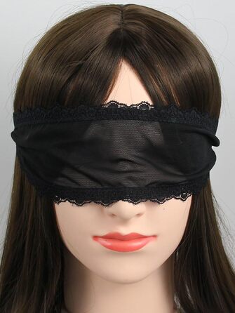 Маска для очей Quizzhe з мереживом - сексуальна маска для сну, косплей, Хелловін, Валентинка (чорна)