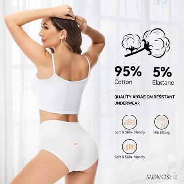 Труси жіночі бавовна 5 шт. Висока талія, бавовна, дихаючі, м'які, стрейч, трусики, XL, білі