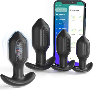 Набір силіконових анальних простатових масажерів Yivans для пар, 10 режимів вібрації, керування через додаток