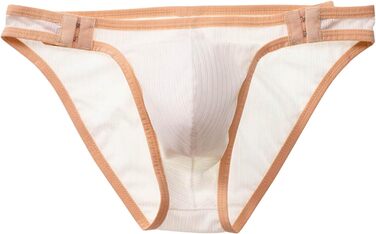 Танга чоловічі SRZYMJ прозорі, мережа, сексуальна білизна, відкритий вигин, висока талія, чоловічі труси, пакет, труси-бразильяно, прозорі, білий (A6-білий, L)