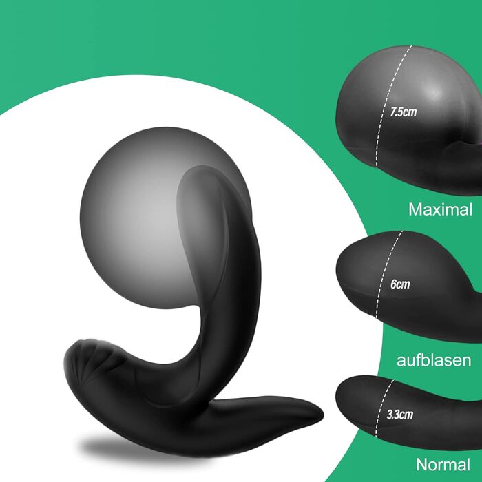 Надувний анальний плагін ZWFUN з вібрацією та пультом дистанційного керування для чоловіків
