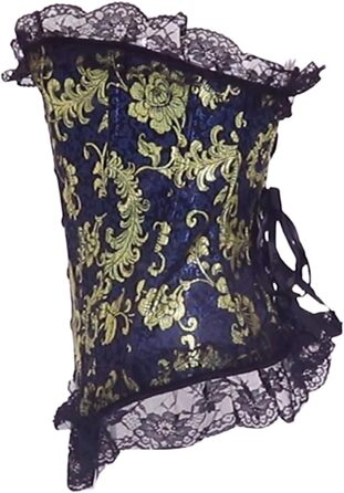 Жіноче корсетне приглудне (XL), блакитне - класична корсетна сукня з мереживом для формування талії