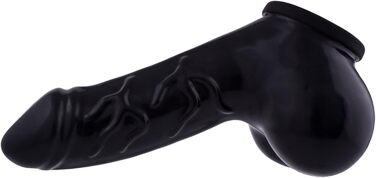 Латексний пеніс-чохол TOYLIE Danny, чорний, довжина 11,5 см - з текстурою, мішком та виразною головкою, виготовлено в Німеччині