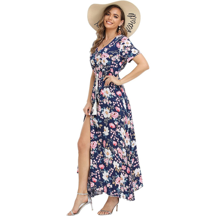 Сукня максі А-силуету VintageClothing жіноча, темно-синя (L, 75% бавовна)