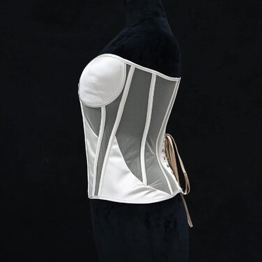 Жіночий корсетний топ у готичному стилі: корсаж на Хелловін, вінтаж, середньовіччя, стеampunk, ренесанс. Формуючий бандаж, сріблястий XL