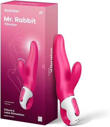 Вібратор Satisfyer Mr. Rabbit | Стимулятор G-точки та клітора | 12 режимів вібрації | Іграшка для дорослих для жінок | Водостійкий (IPX7) | З перезаряджанням