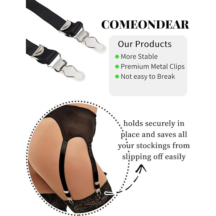 Сексуальний широкий корсет-стрінг з ремінцями Comeondear для жінок, комплект спідньої білизни, чорний, M-L