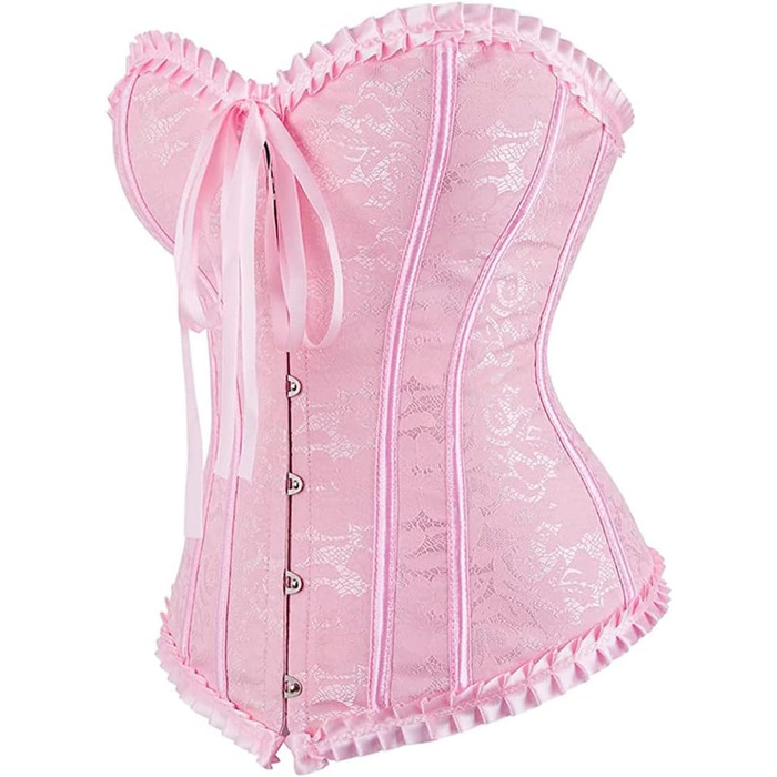 Корсет Grebrafan для жінок: сексуальний, з мережива, класичний (28-30, рожевий)