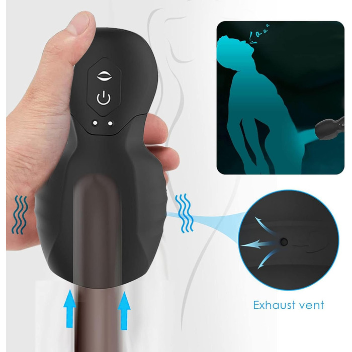 Вібратор для чоловіків, електричний мастурбатор: тренажер для пеніса, вібратор-мастурбатор, стимулятор пеніса (чорний)