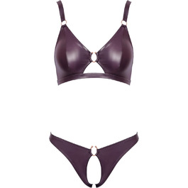 Жіноча білизна Cottelli: комплект бюстгальтер та труси, фіолетовий, розмір L