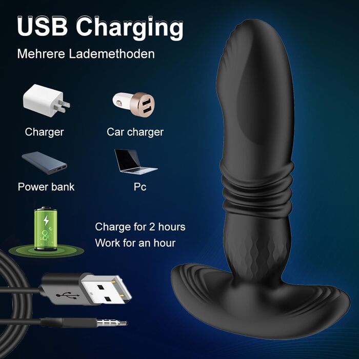 Аналізатор вібрацій YcsLust з функцією імпульсу, 10 режимів вібрації та 10 імпульсів, керування через додаток для чоловіків, секс-іграшка, анальний плагін для пар (керування через додаток)