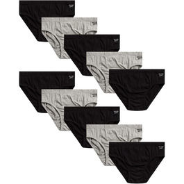 Труси чоловічі Reebok (10 шт.) Low Rise з контурним кишеньком, M, чорний/сірий