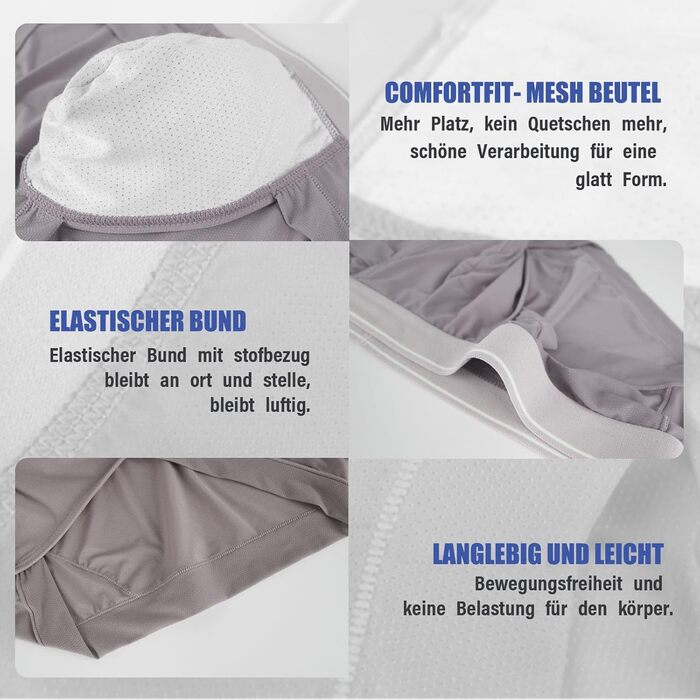 Сліпекс чоловічі труси PHOLEEY з мікрофібри, без шва, дихаючі, м'які, 3 шт. у наборі, XXL, сіро-блакитний/світло-фіолетовий/рожевий