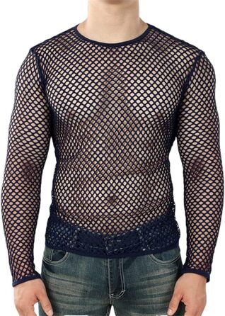 Чоловіча прозора футболка з сітки, сексуальний дизайн, для клубу та вечірок