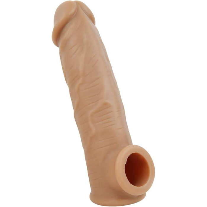 Реалістична пеніс-манжета з силікону для збільшення та покращення ерекції, XXL