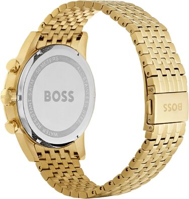 Чоловічий годинник BOSS Chronograph Quartz серії Navigator зі сталевим міллезе-браслетом або шкіряним ремінцем, сріблястий/чорний