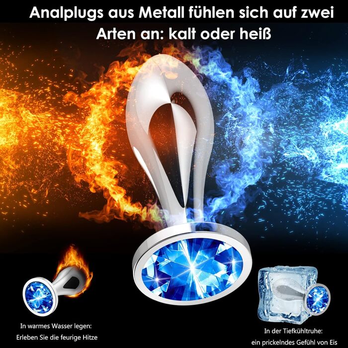 Набір металевих анальних пробок 3 шт. з кристалічною алмазною накінечкою. 3 розміри (малий, середній, великий). Безпечний медичний метал, для початківців та досвідчених, для пар. Анальні іграшки для чоловіків та жінок