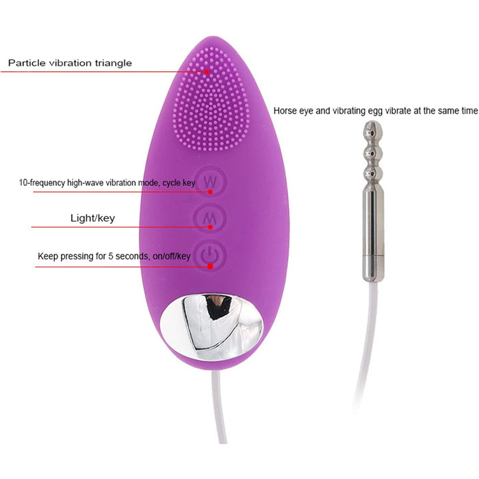 Вібратор для чоловіків PQKuss з нержавіючої сталі, водонепроникний, для масажу простати, 10 частот, фіолетовий