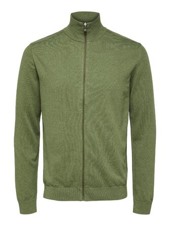 Чоловічий в'язаний кардиган на блискавці SELECTED HOMME, колір Vineyard Green (меланж), розмір L