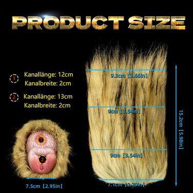 Реалістичний мастурбатор для чоловіків з анатомічною вагіною та анальним тунелем, великий, монстр