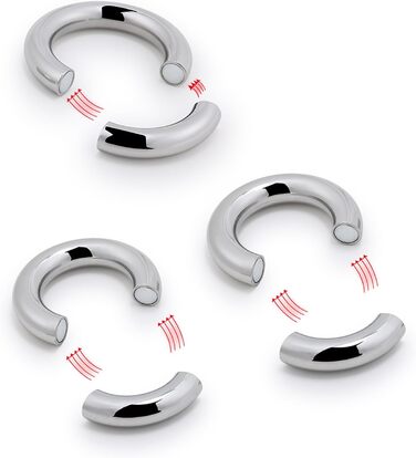 Сталевий кільцевий стимулятор для чоловіків з магнітними вагами, для уповільнення еякуляції (30+33+38mm)