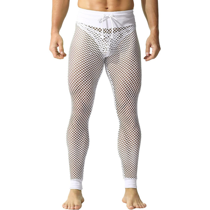 Чоловічі шорти YUFEIDA з сітчастого матеріалу, дихаючі, регульовані, спортивні лосини для чоловіків (Білий, M)