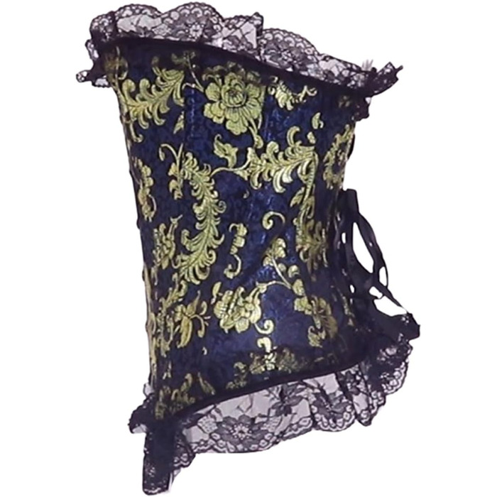 Жіноче корсетне приглудне (XL), блакитне - класична корсетна сукня з мереживом для формування талії