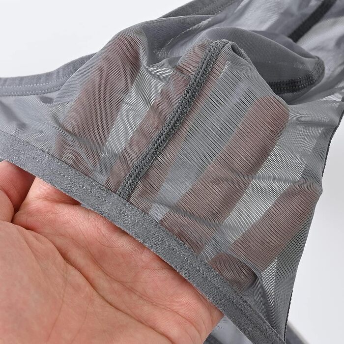 Танга чоловіча BIATWOWR, сірий, XXL, прозора білизна