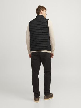 Чоловічий стібаний жилет Jack & Jones, чорний, розмір XL