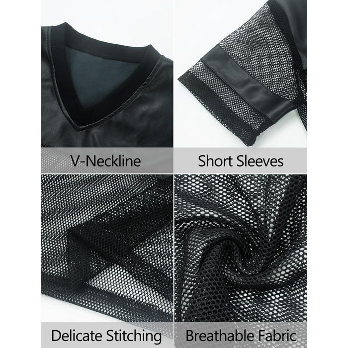 Чоловіча футболка AIEOE з сітчастою вставкою з PU шкіри, спортивна, коротка, сітка, сексуальний топ, кроп-топ