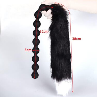 Анальні кульки з силікону NAIXBTY Foxtail: 9 кульок, гнучкі, для стимуляції, силікон, золото+чорний