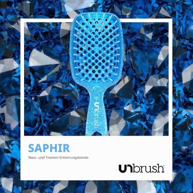Масажна щітка для волосся FHI Heat UNbrush для розплутування вологого та сухого волосся, антистатичні щетинки DuoFlex, сапфіровий синій