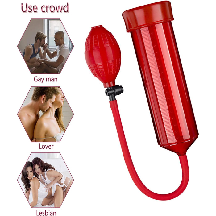 Ручний пеніс-насос TRQOYTU з мірною шкалою та помпою. Тренажер для стимуляції та збільшення пеніса. Іграшка для дорослих.