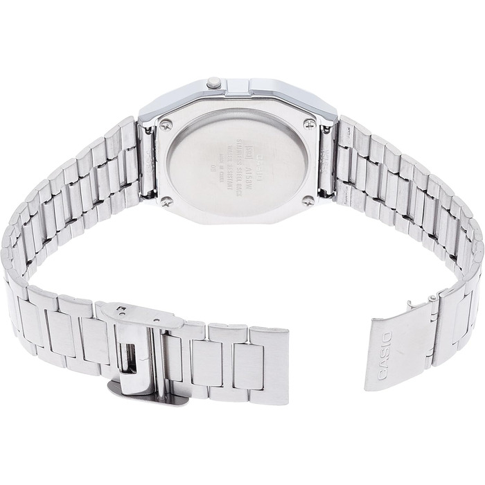 Кварцовий чоловічий годинник Casio Standard A158WA-1JF зі сталевим браслетом, класичний