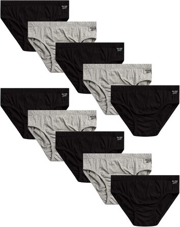 Труси чоловічі Reebok (10 шт.) Low Rise з контурним кишеньком, M, чорний/сірий