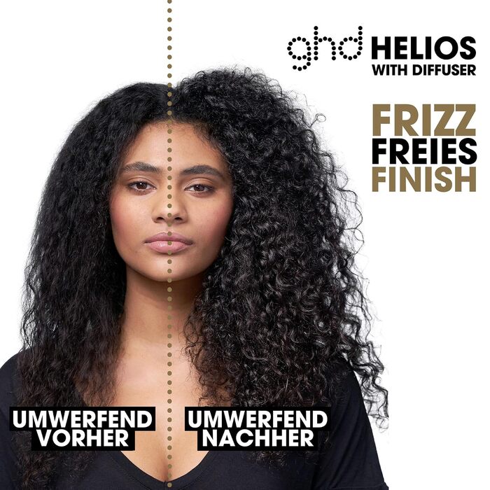 Професійний фен для волосся ghd Helios: швидке сушіння, низький рівень шуму, легка вага, чорний колір, для ідеального стайлінгу та blow-out