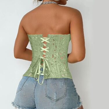 Корсет для жінок з животом, корсет-топ великих розмірів, готичний вінтажний корсет-бастінг, корсет-формувальник, цинчер, світло-зелений, XS