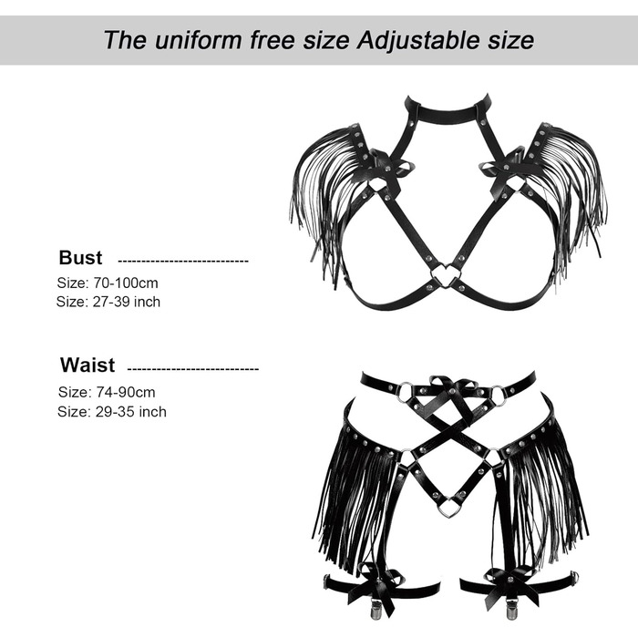 Жіночий корсет-набір з шнурівкою, корсет, шкіряний пояс, аксесуари для тіла, гарнітура, чорний. Ідеально для вечірок, танців, готичного стилю.