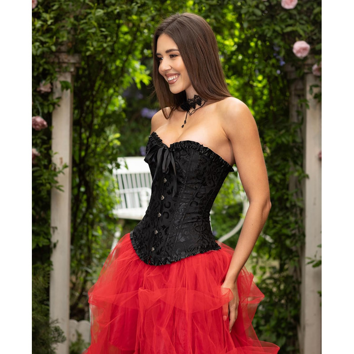 Корсетний топ SZIVYSHI для повного бюсту: готичний корсет, бюстгальтер, вінтажний корсаж, чорний, XS