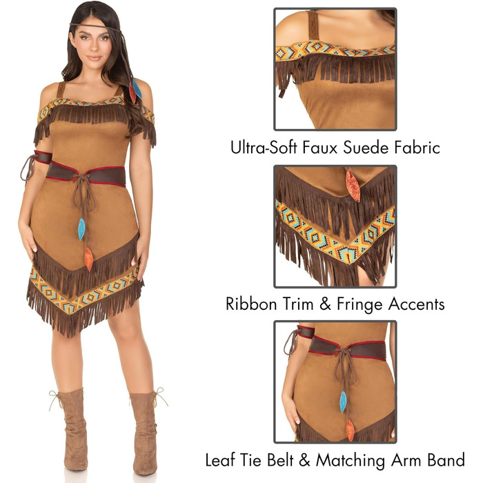 Костюм Індіанської Принцеси від Leg Avenue, Коричневий, Розміри S/M (36-38) та M/L (40-42)