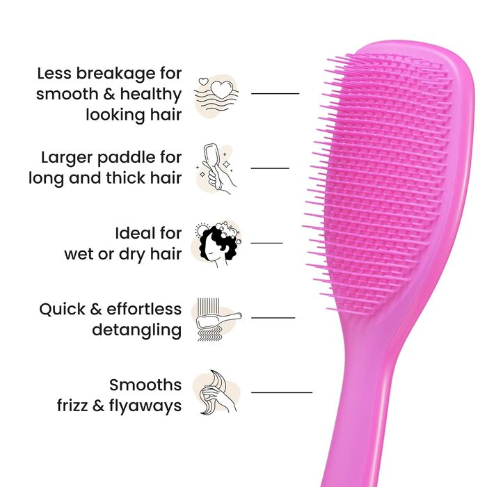 Щітка для волосся Tangle Teezer The Ultimate Detangler для вологого та сухого волосся, розплутувач для густого, кучерявого та довгого волосся, Runway Pink